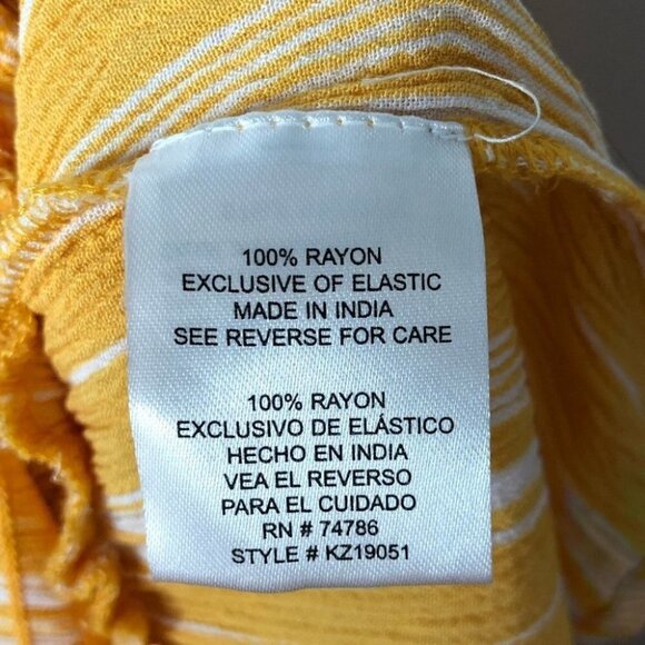 Patrons of Peace Smocked Yellow  Striped Smocked Sundress Size Medium - Picture 6 of 6